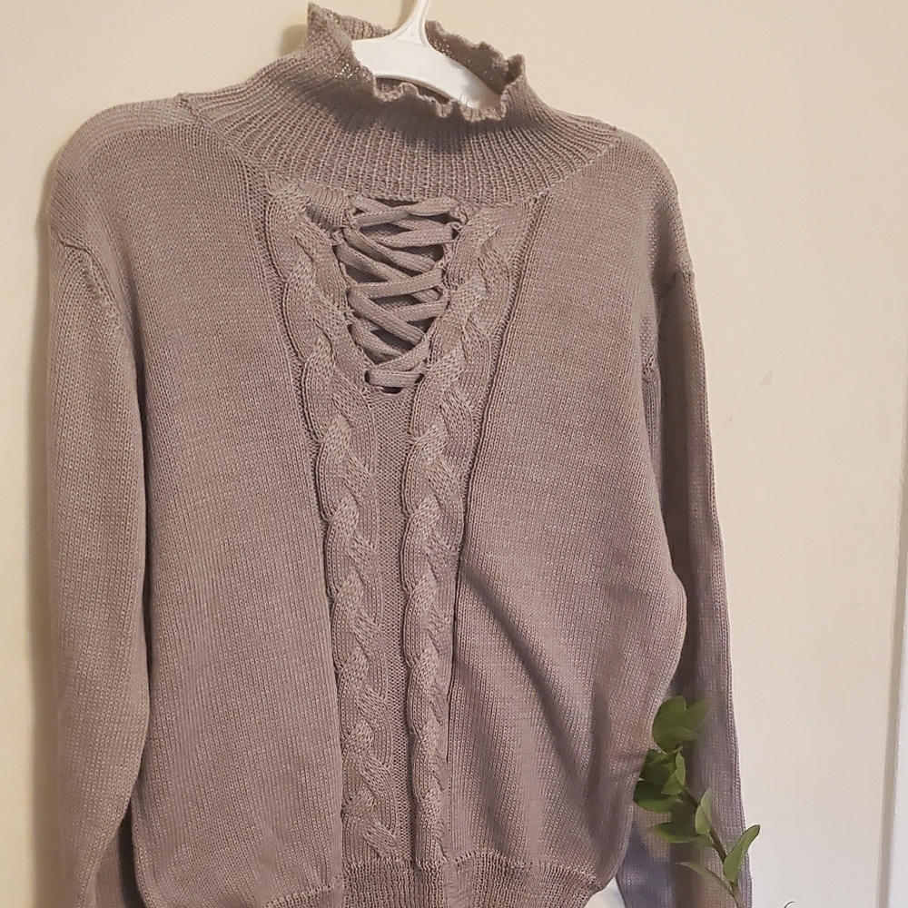 Lace up sweater